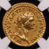 Domitian AV Aureus (AD 81–96) – NGC Ch VF