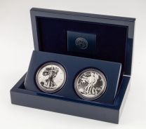 2013 West Point Silver Eagle Two-Coin Set – Proof & Reverse Proof - Box