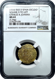 1516-56  Spain | Escudo | NGC | MS-63 | In Holder