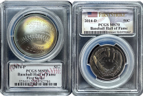 2014 National Baseball Hall of Fame 2-Coin Silver Set – MS-70